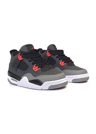 Чоловічі кросівки nike air jordan 4 retro чорні, стильні та легкі кеди джордан 4 infrared