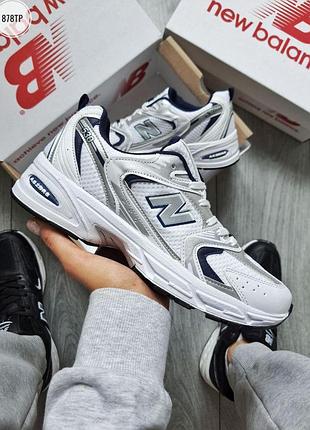 Чоловічі кросівки new balance 530 для чоловіків білі текстильні зручні легкі ньюбіки