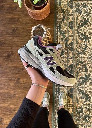Жіночі кросівки new balance 990 кроси нью беланс для жінок легкі зручні ньюбики сітка\шкіра білі