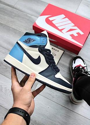 Чоловічі кросівки nike air jordan 1 high зручні високі шкіра для чоловіків кроси