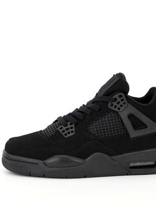 Чоловічі кросівки nike air jordan 4 retro чорні, стильні та сучасні кеди джордан 4 black