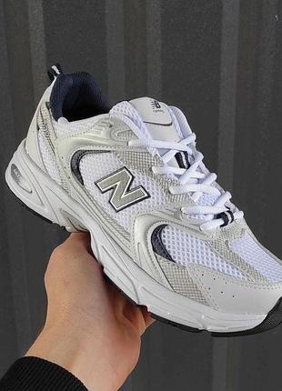 Чоловічі кросівки new balance 530 для чоловіків білі зручні легкі шкіра/сітка ньюбики