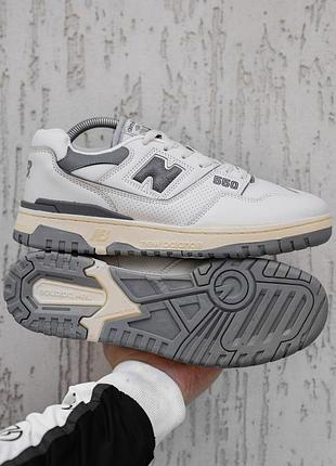 New balance 550 чоловічі шкіряні білі кросівки для щоденного носіння нью баланс