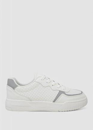 Кеди жіночі з перфорацією біло-сірий regular top shop ua_