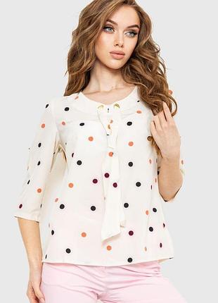 Блуза в горох, цвет молочный, 230r150-1