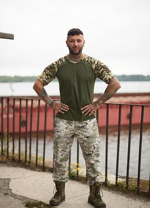 Комплект чоловічий: штани "terra" світлий піксель + футболка "sleeve" хакі-піксель