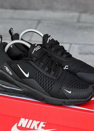 Чоловічі кросівки nike air max чорні спортивні літні кроси зі шкіри найк аїр макс легке взуття на літо