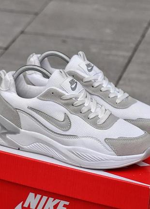 Чоловічі кросівки nike білі брендові літні кроси високої якості найк спортивне взуття на літо весну