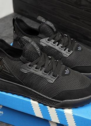 Чоловічі кросівки adidas чорні спортивні легкі кроси адідас якісне молодіжне взуття на літо