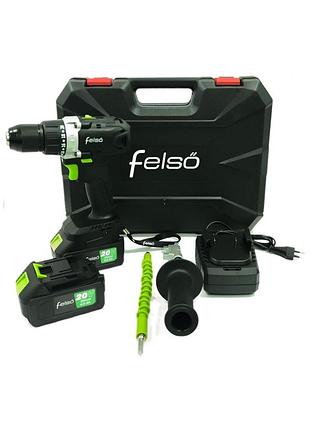 Дрель-шуруповерт аккумуляторная бесщеточная felso cd2040bl 20 в, 60 н·м, 2 акб 4 а·ч, кейс