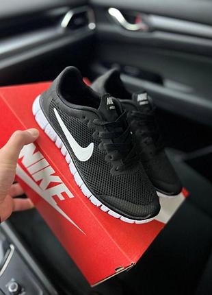 Кроссовки женские nike free run 3.0 black white 40