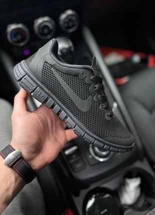 Кроссовки женские nike free run 3.0 all black 41