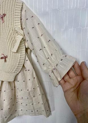 Платье для девочки, бежевое, 110 см 6