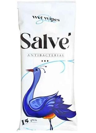 Влажные салфетки 15шт антибактериальные salve тм salve