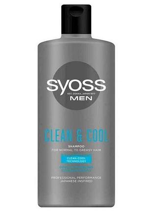 Шампунь men cleancool з ментолом д/норм та жирного волосся 440мл тм syoss