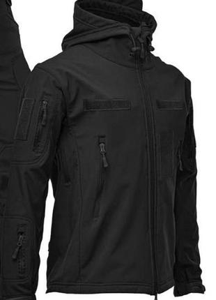Куртка софтшел esdy 5.0 чорна soft shell на флісі
