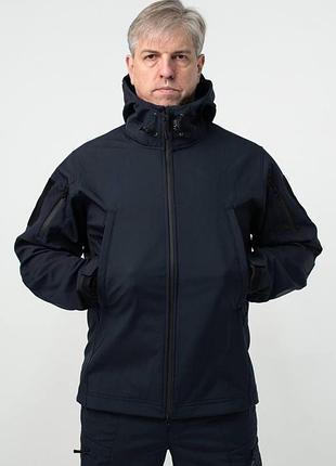 Военная куртка на флисе soft shell military синяя дснс