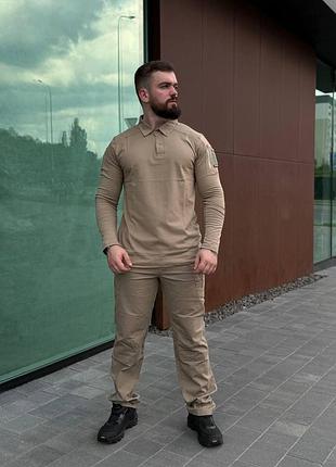 Комплект combat койот штани + поло довгий рукав