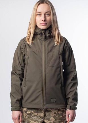 Куртка жіноча олива soft shell military lady
