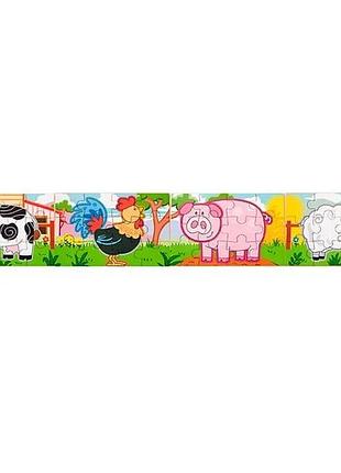 Дерев'яний пазл 4 в 1 viga toys ферма 48 ел. дерево 30х30 см (824001)