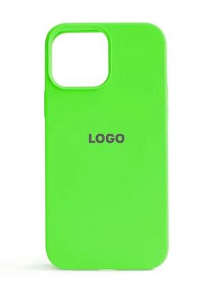 Чохол-накладка для apple iphone 13 pro max силіконовий закритий низ салатовий (833696)