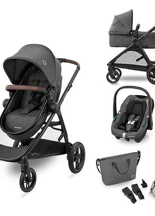 Универсальная коляска 3 в 1 maxi-cosi zelia s trio с автокреслом cabriofix s i-size темно-серый 102х63х103 см (825352)