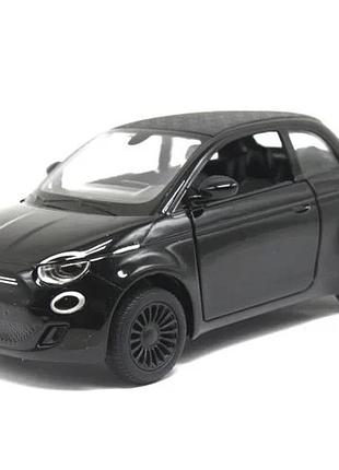 Металева машинка kinsmart fiat 500e інерційна чорна 12 см (839619)