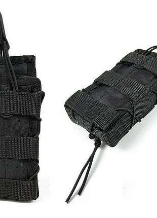 Подсумок одинарный для магазина ак/рпк molle черный cordura 1050 высота больше 30 см (821022)