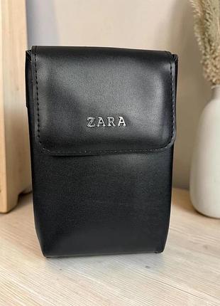 Женская мини-сумочка-клатч zara 18х12х4 см экокожа черная (845499)