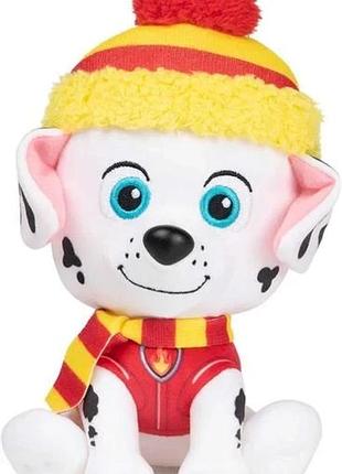 М'яка іграшка paw patrol зимові свята маршал 15 см плюш різнобарвний (823323)