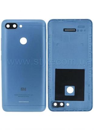 Корпус для xiaomi redmi 6 high quality со стеклом камеры 0,5 мм синий (837418)