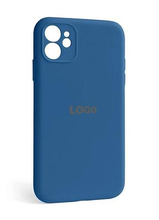 Чохол silicone case для apple iphone 12 закритий низ силікон синій (835662)