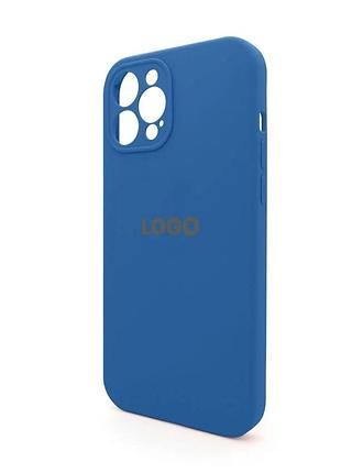 Чохол silicone case для iphone 12 pro max закритий низ силікон синій (834501)