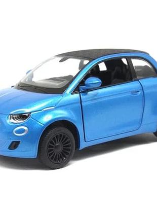 Металева машинка kinsmart fiat 500e інерційна синя 12 см (839531)