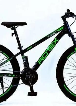 Велосипед спортивний corso rotex 26 дюймів чорний-салатовий (838704)