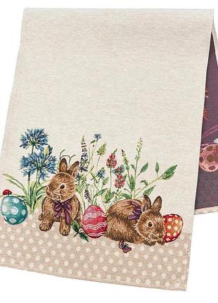 Гобеленовая дорожка limaso dots пасхальная 45x140 см 40% полиэстер 60% хлопок бежевый (874816)