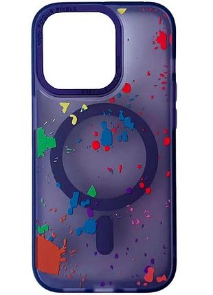 Чехол для apple iphone 14 pro max накладка tpu+pc magsafe 6.7" темно-фіолетовий (909961)