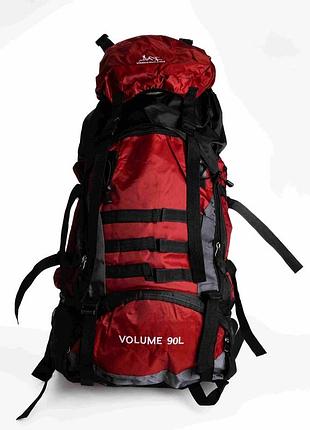 Туристический рюкзак 90л oxford красный 60x20x35 см с анатомической спинкой (845918)