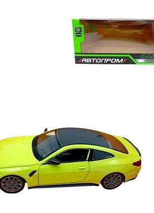 Металева іграшка машина автопром bmw m4 з інерційним механізмом салатова 1:24 (838813)