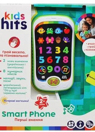 Дитячий телефон kids hits smart phone для навчання українською та англійською від 2-х років зелений (839558)