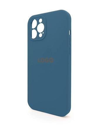 Чохол-накладка silicone case для apple iphone 12 pro max закрита камера силікон синій (834875)