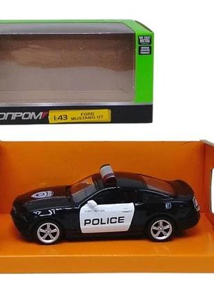 Машинка металлическая автопром ford mustang gt инерционная черная 3+ (838820)