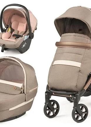 Універсальна коляска 3 в 1 peg-perego book mon amour lounge 51x9,5 кг екошкіра рожеве золото (825422)