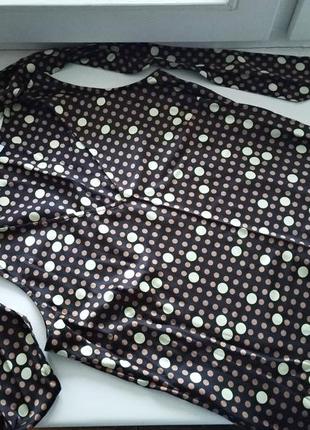 38-40р. шелковистая блузка в горошек, с галстуком s.oliver5 фото