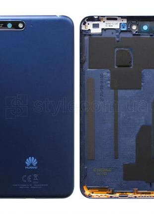 Корпус для huawei y6 prime (2018) original quality со стеклом камеры синий (833194)