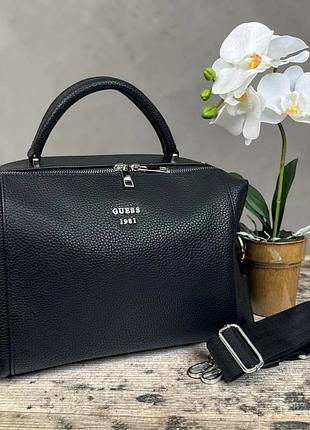 Сумка женская guess гесс классическая черная экокожа 28х13х20 см (845663)