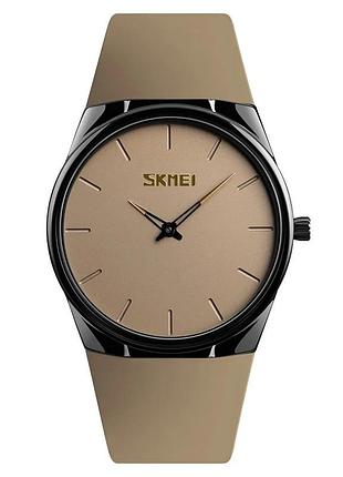 Часы skmei 1601sat коричневый каучуковый ремешок водонепроницаемые 30 м (840090)