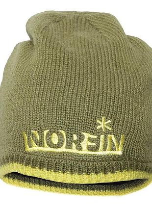Шапка в'язана norfin 50% акрил 50% шерсть xl зелена зимова з флісовою підкладкою (878529)