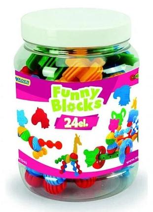 Конструктор wader funny blocks 24 детали для детей от 3 лет (839881)
