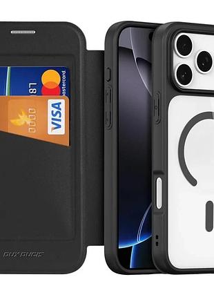 Чехол-книжка dux ducis skin x pro magsafe tpu+pc для apple iphone 17 pro 6.3" черный (913392)